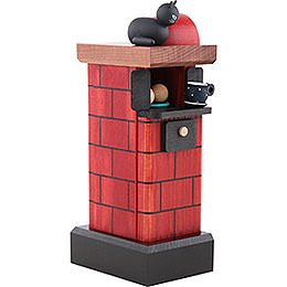 Smoker - Tiled Stove Red - 20 cm/7.8 inch