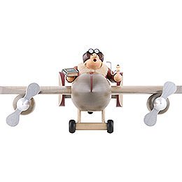 Smoker - Airplane with Pilot - Shelf Sitter - 20x40 cm / 8x16 inch