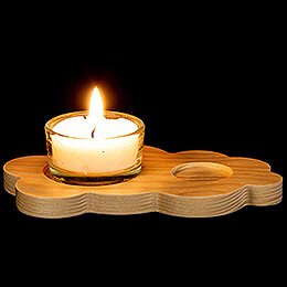 Tea Light Holder Cloud - Natural - without Angel - 13x8cm / 5.1x3.1 inch
