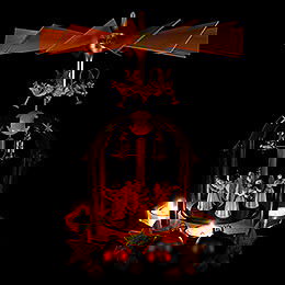 1-stckige Glckchenpyramide mit Faltenlangrockengeln und Glasglckchen - 38x28 cm