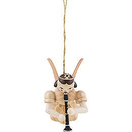 Floating Angel with Clarinet, Natural - 6,6 cm / 2.6 inch