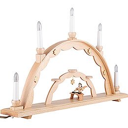 Candle Arch - Angel at the Zither and Electric Lights - 55x32 cm / 21.7x12.6 inch