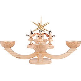 Adventsleuchter mit Teelichthalter und 4 stehenden Engeln - 31x31x20 cm