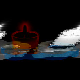Tea Light Holder Cloud - Colored - without Angel - 13x8cm / 5.1x3.1 inch