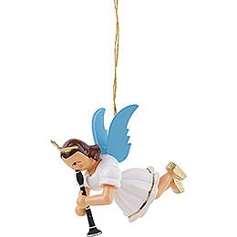 Floating Angel with Clarinet, Colored - 6,6 cm / 2.6 inch