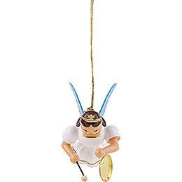 Floating Angel with Gong, Colored - 6,6 cm / 2.6 inch