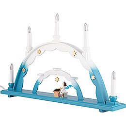 Candle Arch - Angel at Zither and Electric Lights - 55x32 cm / 21.7x12.6 inch