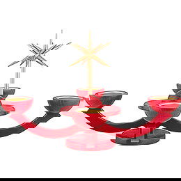 Candle Holder Advent Red, with Tea Candle Holder - 31x31 cm / 12.2x12.2 inch