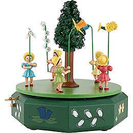Music Box with Five Flower Children - 21x20 cm / 8.3x7.9 inch