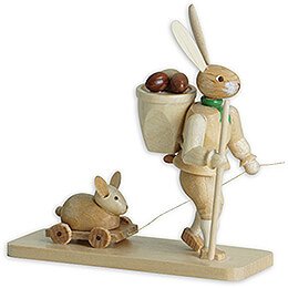 Easter Bunny with Basket - Natural - 8,5 cm / 3.3 inch