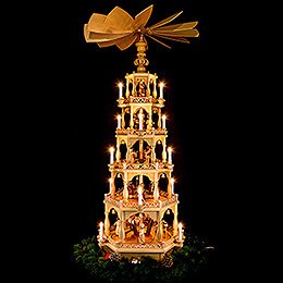 5-Tier Pyramid - The Christmas Story - 142 cm / 56 inch - 230 V Electr. Motor