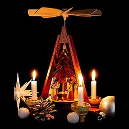 1-Tier Christmas Pyramid - Nativity Scene - 29 cm / 11 inch