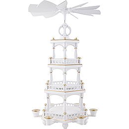 3-Tier Pyramid - without Figurines, White-Gold - 51 cm / 20 inch