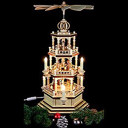 3-Tier Pyramid - The Christmas Story - 58 cm / 23 inch - 120 V Electr. Motor (US-Standard)