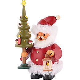 Räuchermännchen Weihnachtsmann mit Baum - 14 cm
