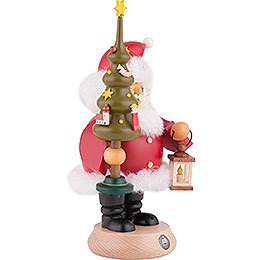 Räuchermännchen Weihnachtsmann mit Baum - 20 cm