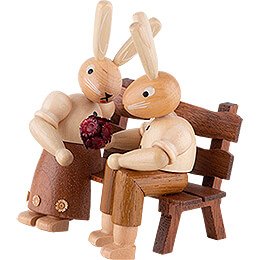 Bunny Couple Sitting - 9 cm / 3.5 inch
