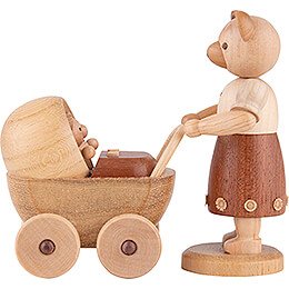 Bear Mother with Buggy - 10 cm / 4 inch