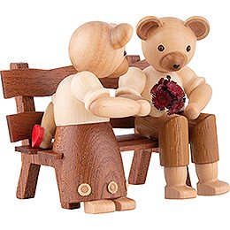 Bear Couple Sitting - 10 cm / 4 inch