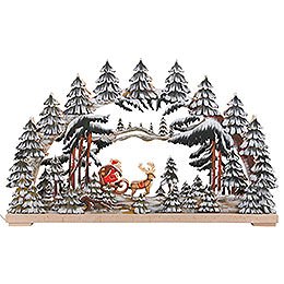 Schwibbogen Weihnachtsnacht handbemalt winterlich - 62x38 cm