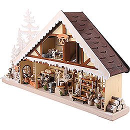 Lighted House Bakery with White Frost - 70x38 cm / 28x15 inch