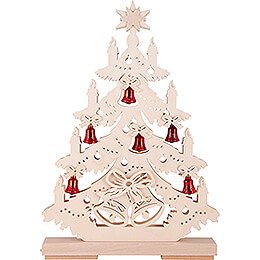 Light Triangle - Fir Tree with red Bells - 32x44 cm / 12.6x17.3 inch