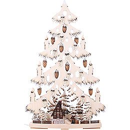 Light Triangle - Fir Tree with Forest Hat and White Frost - 44x67x9 cm / 17x26x3.5 inch