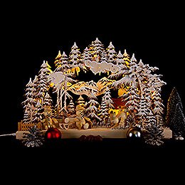 3D Double Arch - Snowman's Paradise with White Frost - 43x30x7 cm / 17x12x3 inch