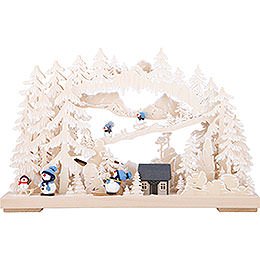 3D Candle Arch - Happy Snowman - 43x30 cm / 17x15 inch