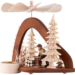 1-Tier Pyramid - Solid Wood - Forest Worker - 17 cm / 6.7 inch