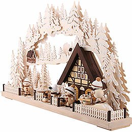 Candle Arch - Snowmolli-Country with Pyramid and White Frost - 72x43 cm / 28.3x17 inch