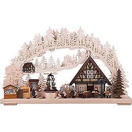3D Candle Arch - 'Setting Up the Christmas Market' - 72x43 cm / 28x17 inch
