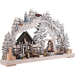 3D Double Arch - Handicrafts from the Ore Mountains with White Frost - 72x43 cm / 28x17 inch