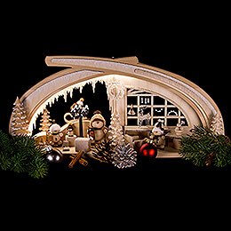 Candle Arch - Solid Wood Ice Cave with White Frost - 59x30 cm / 23x11.8 inch