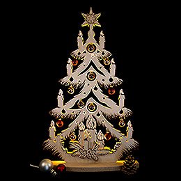Light Triangle - Fir Tree with Copper/Golden Christmas Balls - 72x38 cm / 28x15 inch