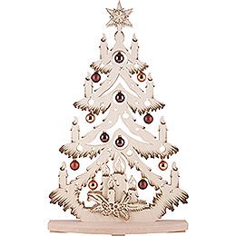 Light Triangle - Fir Tree with Copper/Golden Christmas Balls - 72x38 cm / 28x15 inch