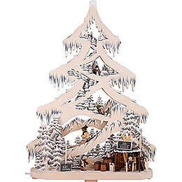 Light Triangle - Fir Tree - Ski Slope with White Frost - 56 cm / 22 inch