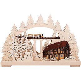Candle Arch - Small Mountain with Railroad-Bridge - 44x27 cm / 17.3x10.6 inch
