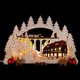 Candle Arch - Small Mountain with Railroad-Bridge - 44x27 cm / 17.3x10.6 inch