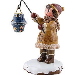 Winter Children Girl with Lantern - 8 cm / 3 inch