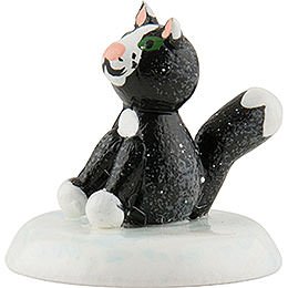 Winterkinder Katze schwarz - 6er-Set - 2,5 cm