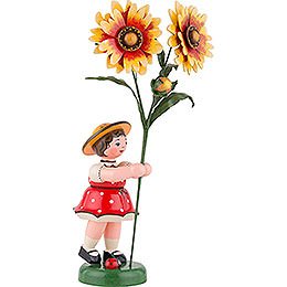 Blumenkind Mädchen mit Kokardenblume - 24 cm