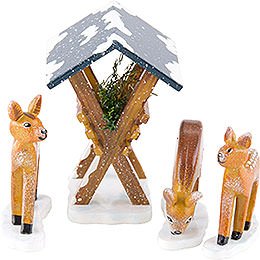 Winter Children Manger with 3 Deer - 3-7 cm / 1,5-3 inch