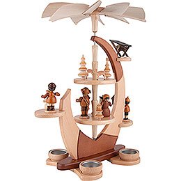 2-Tier Tea Candle Pyramide Sail with Figures - 42 cm / 16.5 inch