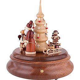 Electronic Music Box - Santa with Angels Natural - 21 cm / 8 inch