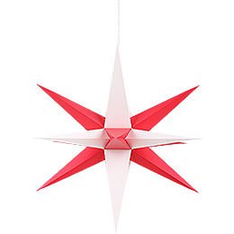 Annaberger Faltstern für Innen mit rot-weißen Spitzen - 35 cm