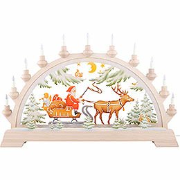 Candle Arch - Santa Claus on Sleigh, Colored - 65x40 cm / 26x17.5 inch