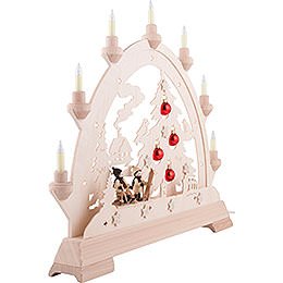 Candle Arch - House with House, Skier and Balls - 48 cm / 18.9 inch