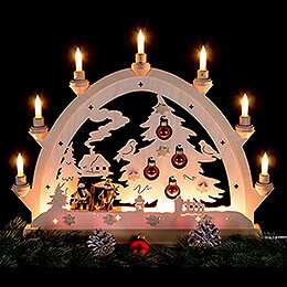 Candle Arch - House with House, Skier and Balls - 48 cm / 18.9 inch