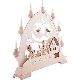 Candle Arch - House and Snowmen - 48 cm / 18.9 inch
